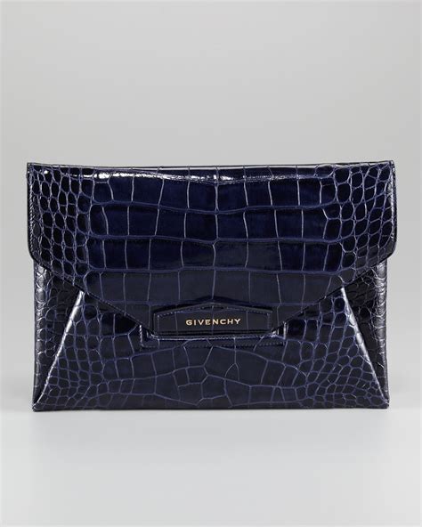 Givenchy Clutch Bag Antigona Envelope Flap Silver Hardware